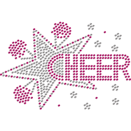 Cheer Up & Stars Rhinestud Iron-on Design for Mask